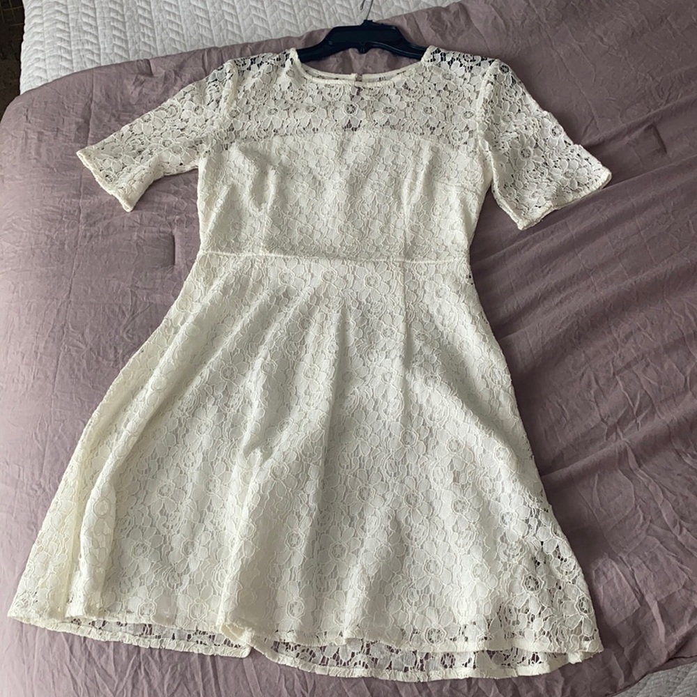 S LULU’s white lace skater dress